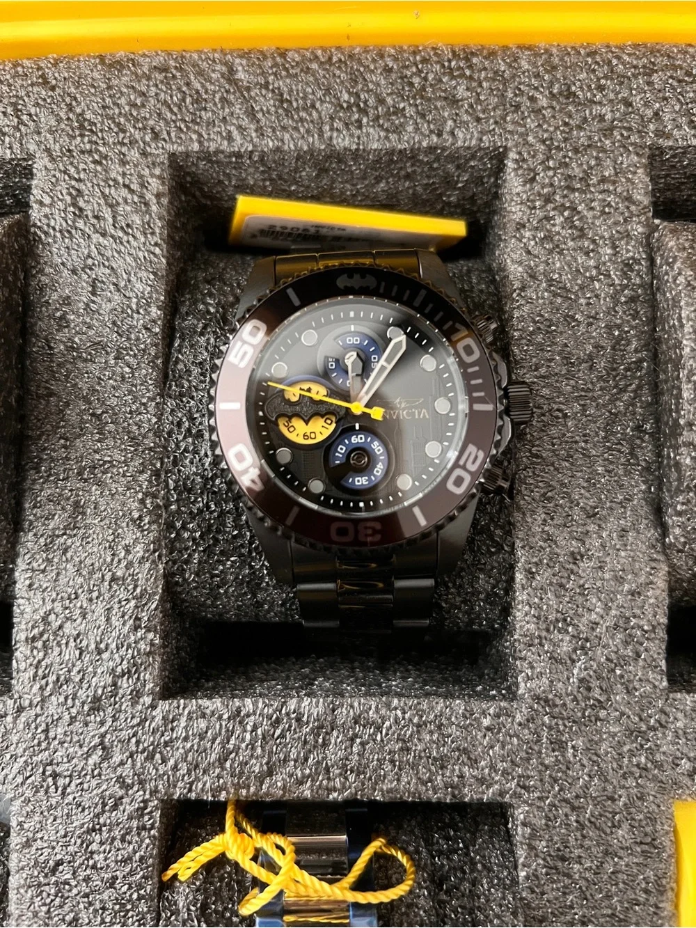 Limited Edition Invicta Batman Black and Yellow Stainless Steel Watch